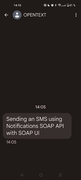 SMS sent by OT Notifications