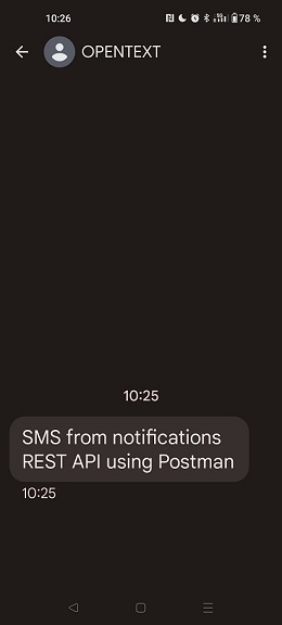 SMS received